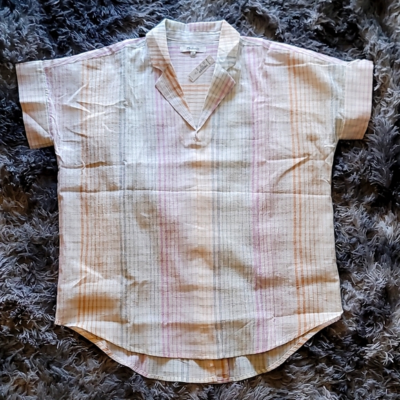 Madewell Lakeline Popover Shirt in Ombré Rainbow Plaid - Picture 7 of 11